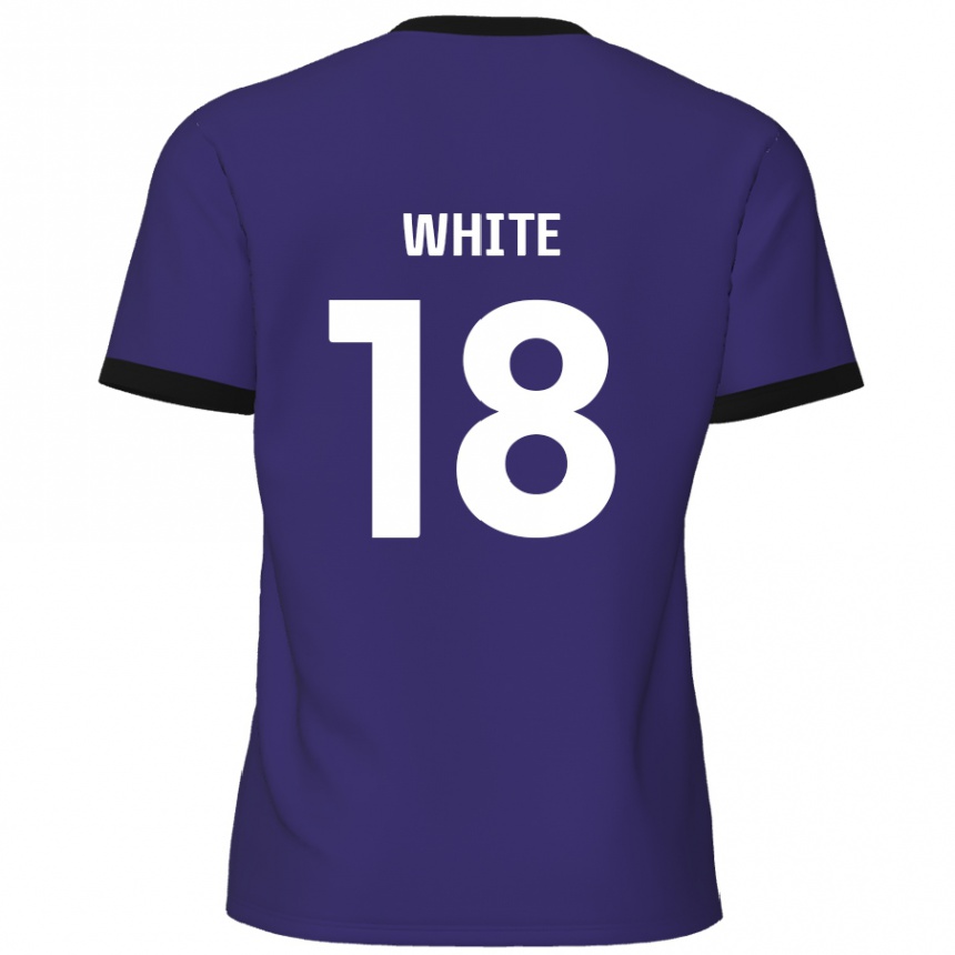 Gyermek Labdarúgás Harvey White #18 Lila Idegenbeli Jersey 2024/25 Mez Póló Ing