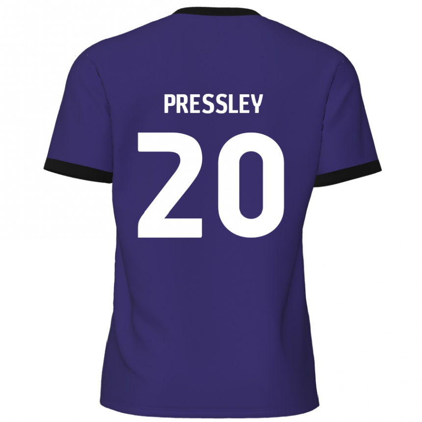 Gyermek Labdarúgás Aaron Pressley #20 Lila Idegenbeli Jersey 2024/25 Mez Póló Ing