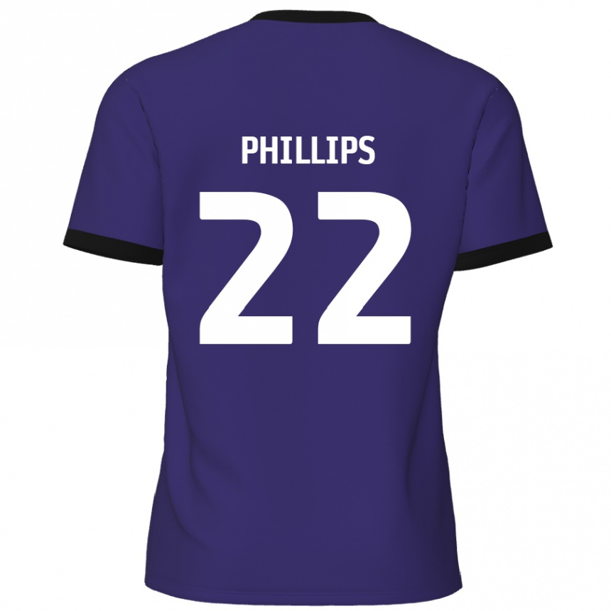 Gyermek Labdarúgás Daniel Phillips #22 Lila Idegenbeli Jersey 2024/25 Mez Póló Ing