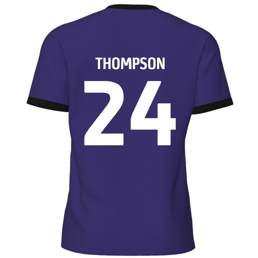 Gyermek Labdarúgás Ben Thompson #24 Lila Idegenbeli Jersey 2024/25 Mez Póló Ing