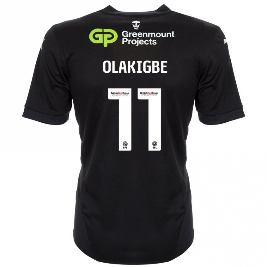 Gyermek Labdarúgás Michael Olakigbe #11 Fekete Idegenbeli Jersey 2024/25 Mez Póló Ing