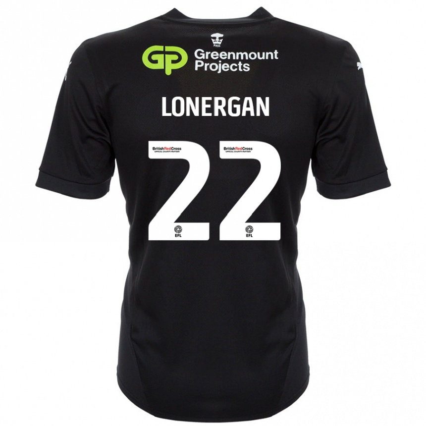 Gyermek Labdarúgás Andy Lonergan #22 Fekete Idegenbeli Jersey 2024/25 Mez Póló Ing