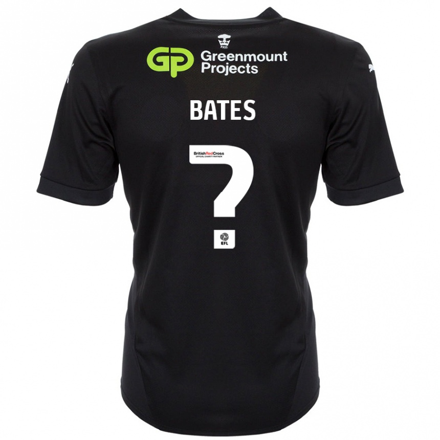 Gyermek Labdarúgás Jack Bates #0 Fekete Idegenbeli Jersey 2024/25 Mez Póló Ing