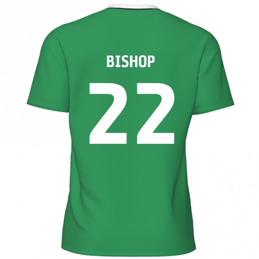 Gyermek Labdarúgás Nathan Bishop #22 Zöld Fehér Csíkok Idegenbeli Jersey 2024/25 Mez Póló Ing