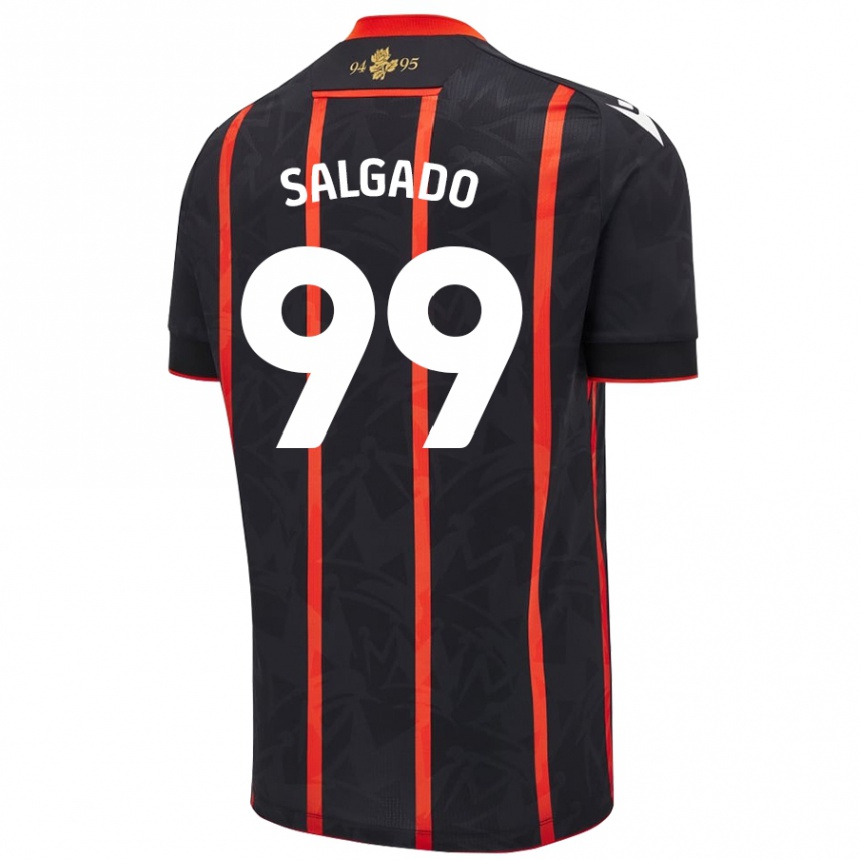 Gyermek Labdarúgás Shanell Salgado #99 Fekete Piros Idegenbeli Jersey 2024/25 Mez Póló Ing