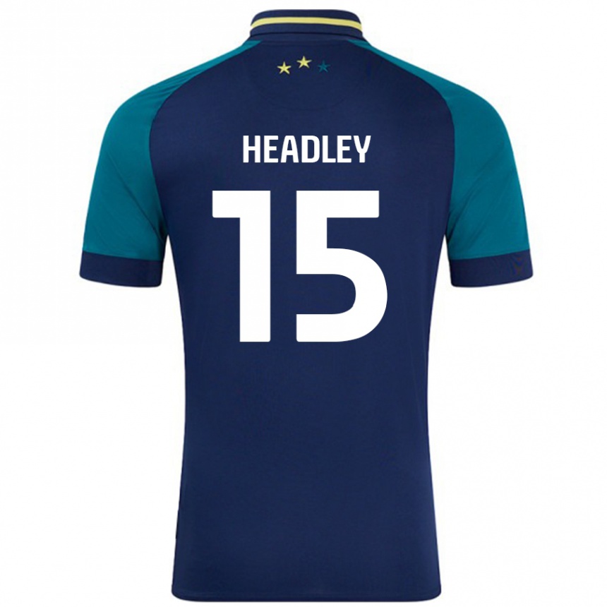 Gyermek Labdarúgás Jaheim Headley #15 Navy Sötétzöld Idegenbeli Jersey 2024/25 Mez Póló Ing