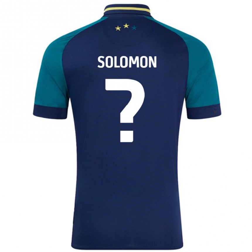 Gyermek Labdarúgás Eko Solomon #0 Navy Sötétzöld Idegenbeli Jersey 2024/25 Mez Póló Ing