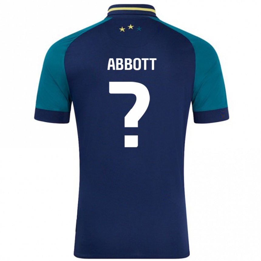 Gyermek Labdarúgás Zak Abbott #0 Navy Sötétzöld Idegenbeli Jersey 2024/25 Mez Póló Ing