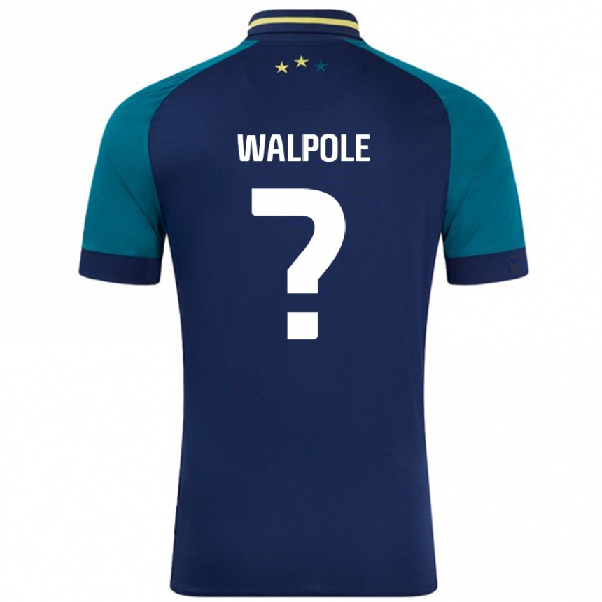 Gyermek Labdarúgás Alex Walpole #0 Navy Sötétzöld Idegenbeli Jersey 2024/25 Mez Póló Ing