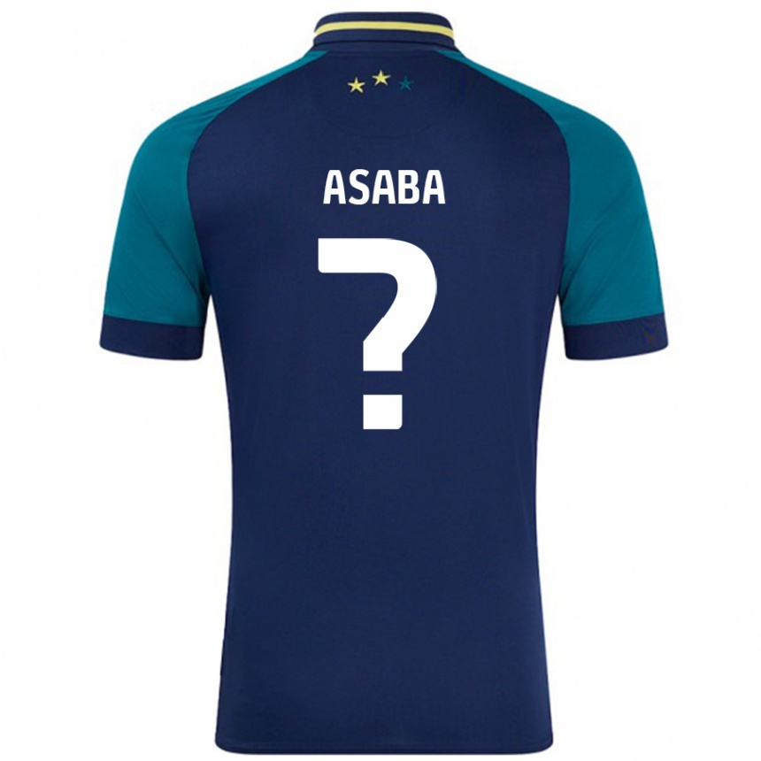 Gyermek Labdarúgás Alexander Asaba #0 Navy Sötétzöld Idegenbeli Jersey 2024/25 Mez Póló Ing