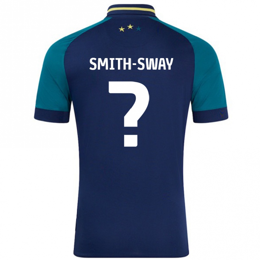 Gyermek Labdarúgás Jay Smith-Sway #0 Navy Sötétzöld Idegenbeli Jersey 2024/25 Mez Póló Ing