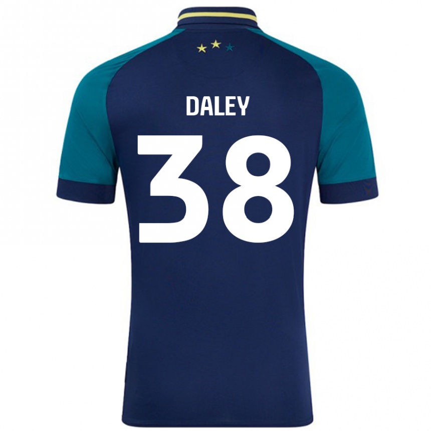 Gyermek Labdarúgás Luke Daley #38 Navy Sötétzöld Idegenbeli Jersey 2024/25 Mez Póló Ing