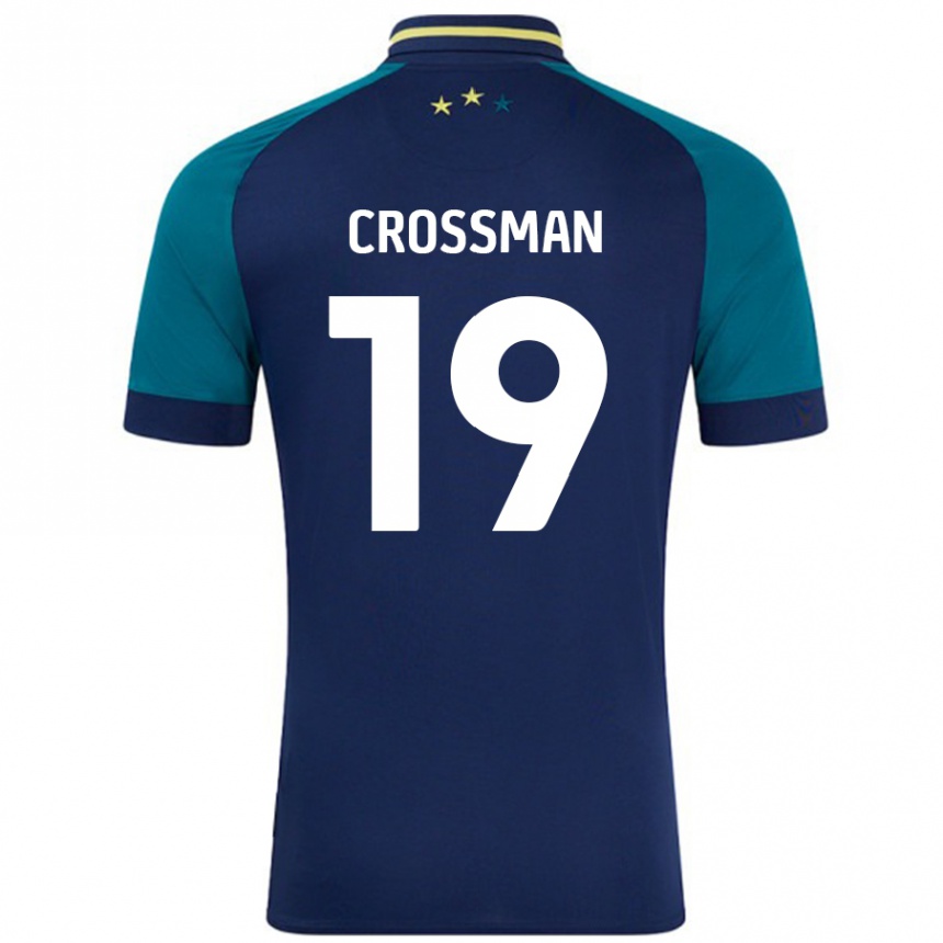 Gyermek Labdarúgás Paige Crossman #19 Navy Sötétzöld Idegenbeli Jersey 2024/25 Mez Póló Ing