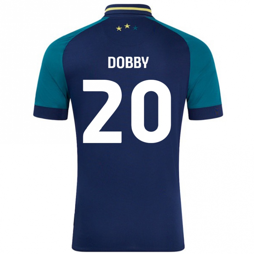 Gyermek Labdarúgás Sarah Dobby #20 Navy Sötétzöld Idegenbeli Jersey 2024/25 Mez Póló Ing