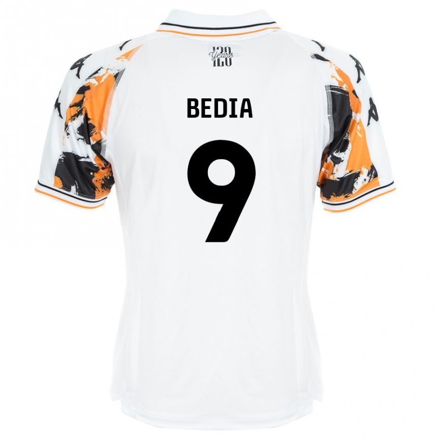 Gyermek Labdarúgás Chris Bedia #9 Fehér Idegenbeli Jersey 2024/25 Mez Póló Ing