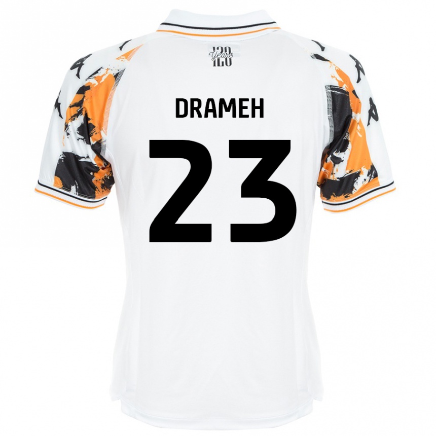 Gyermek Labdarúgás Cody Drameh #23 Fehér Idegenbeli Jersey 2024/25 Mez Póló Ing