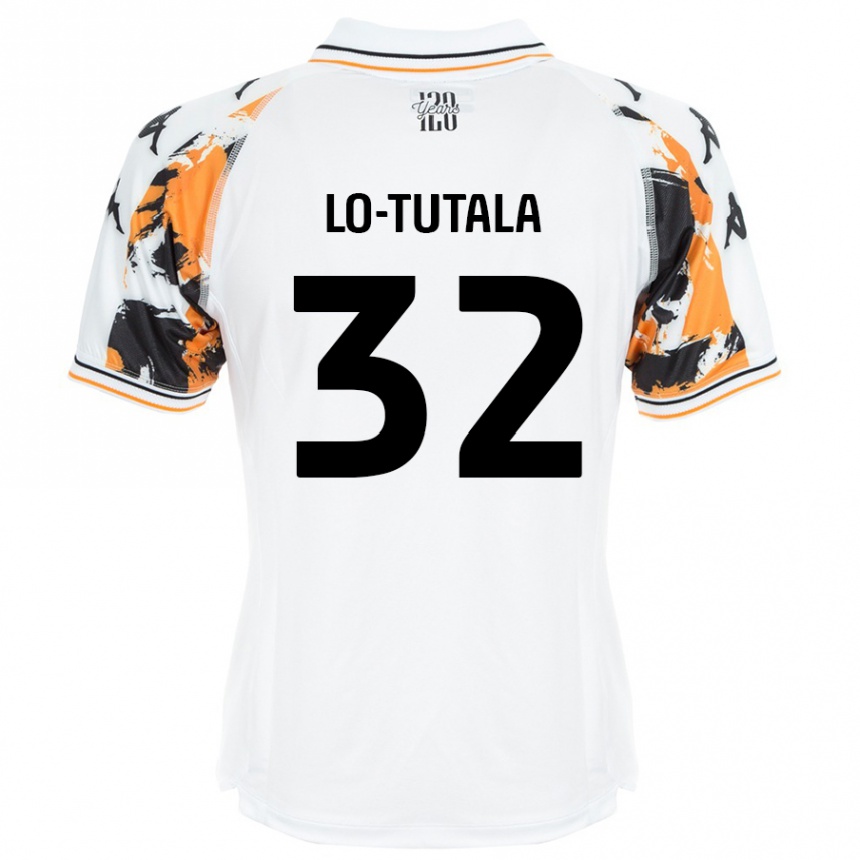 Gyermek Labdarúgás Thimothée Lo-Tutala #32 Fehér Idegenbeli Jersey 2024/25 Mez Póló Ing