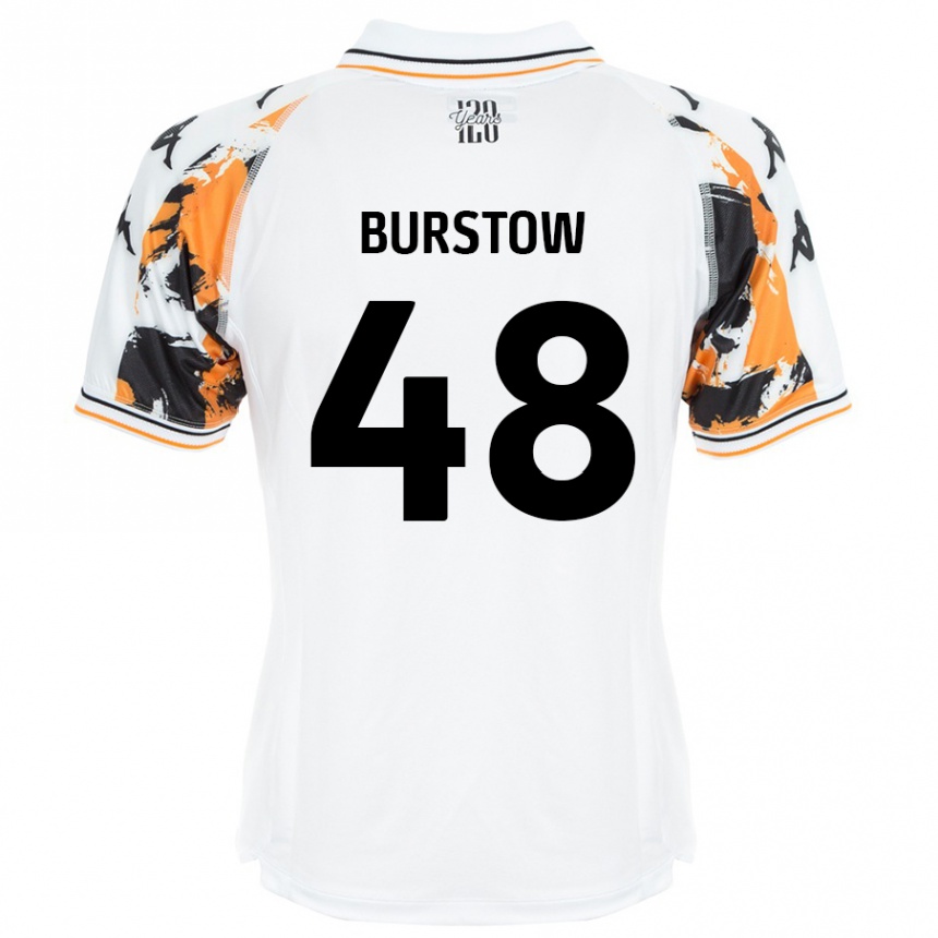 Gyermek Labdarúgás Mason Burstow #48 Fehér Idegenbeli Jersey 2024/25 Mez Póló Ing