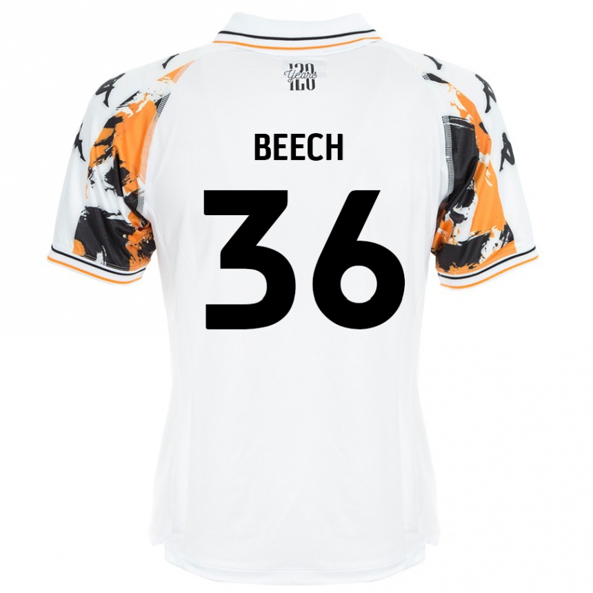 Gyermek Labdarúgás Amy Beech #36 Fehér Idegenbeli Jersey 2024/25 Mez Póló Ing