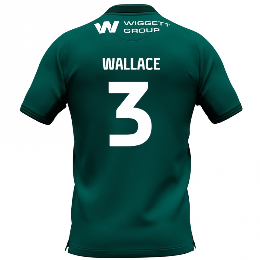 Gyermek Labdarúgás Murray Wallace #3 Zöld Idegenbeli Jersey 2024/25 Mez Póló Ing