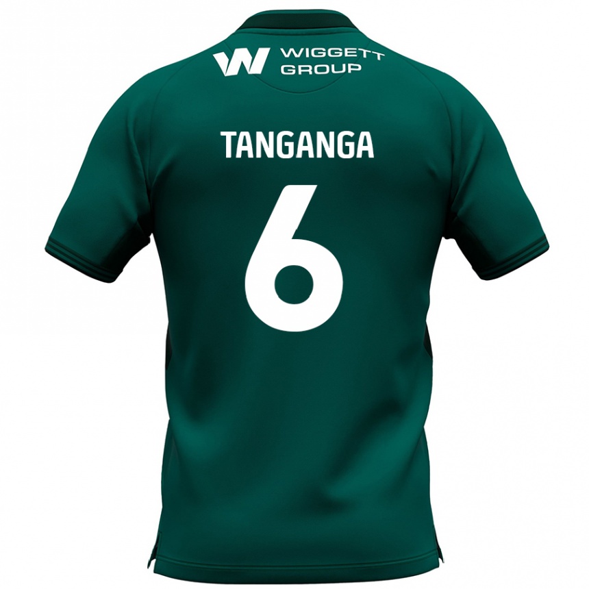 Gyermek Labdarúgás Japhet Tanganga #6 Zöld Idegenbeli Jersey 2024/25 Mez Póló Ing