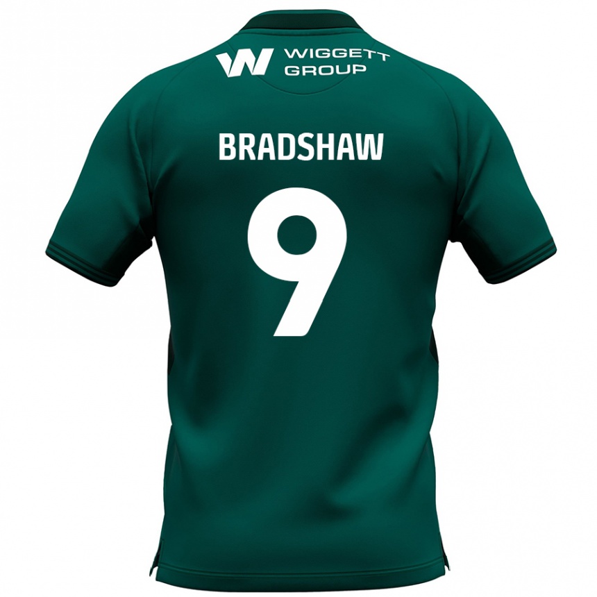 Gyermek Labdarúgás Tom Bradshaw #9 Zöld Idegenbeli Jersey 2024/25 Mez Póló Ing