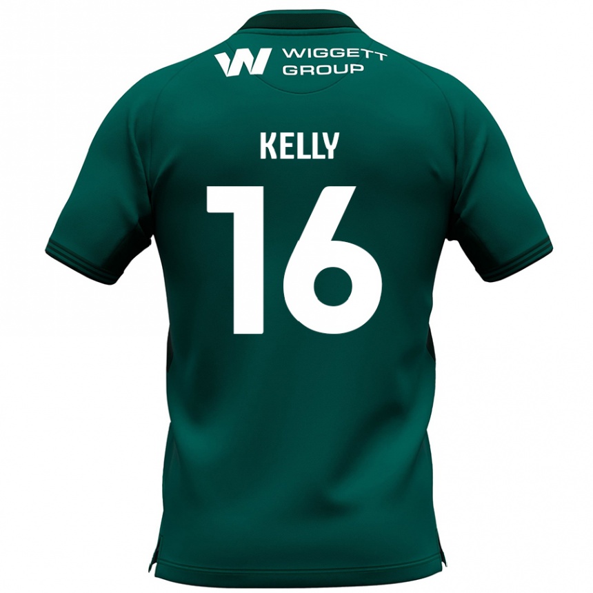 Gyermek Labdarúgás Daniel Kelly #16 Zöld Idegenbeli Jersey 2024/25 Mez Póló Ing