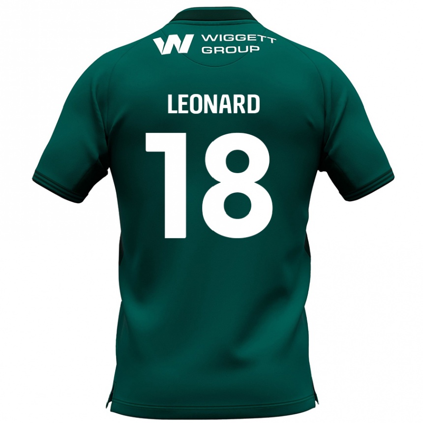 Gyermek Labdarúgás Ryan Leonard #18 Zöld Idegenbeli Jersey 2024/25 Mez Póló Ing