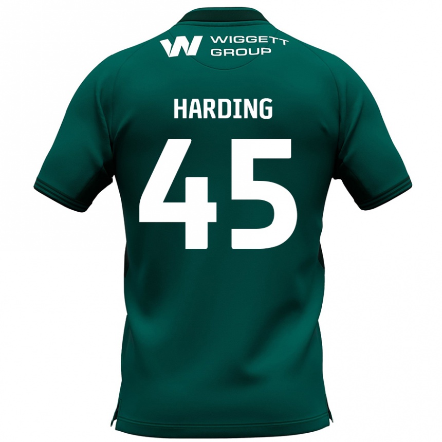 Gyermek Labdarúgás Wes Harding #45 Zöld Idegenbeli Jersey 2024/25 Mez Póló Ing