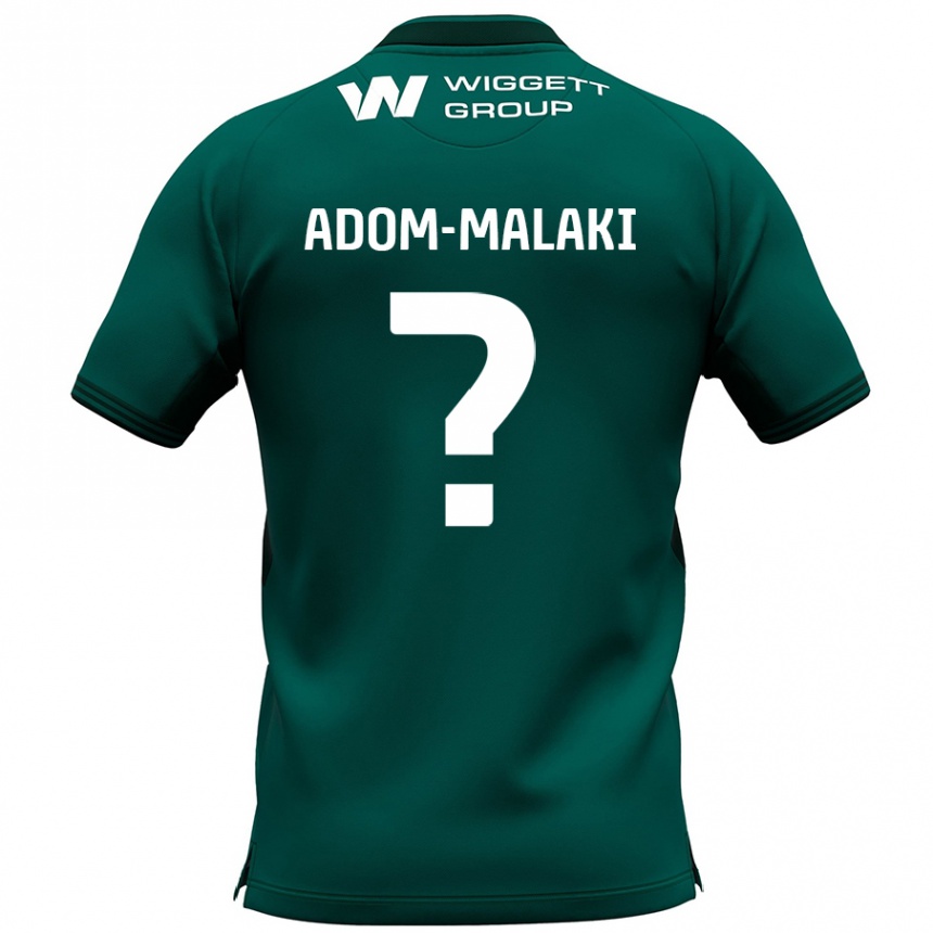 Gyermek Labdarúgás Nino Adom-Malaki #0 Zöld Idegenbeli Jersey 2024/25 Mez Póló Ing