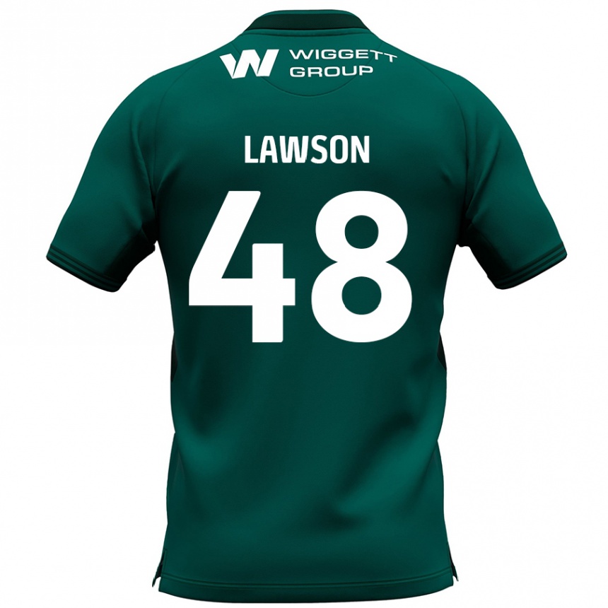 Gyermek Labdarúgás Sha'mar Lawson #48 Zöld Idegenbeli Jersey 2024/25 Mez Póló Ing