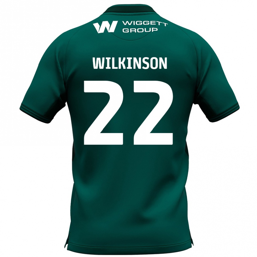 Gyermek Labdarúgás Chloe Wilkinson #22 Zöld Idegenbeli Jersey 2024/25 Mez Póló Ing