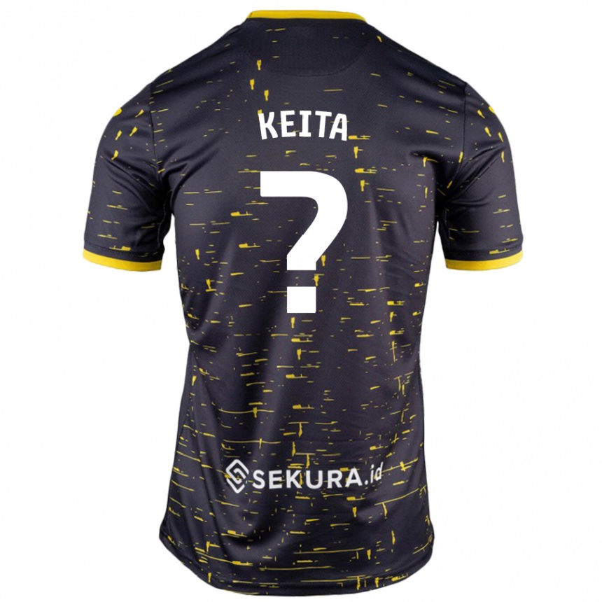 Gyermek Labdarúgás Gabriel Keita #0 Fekete Sárga Idegenbeli Jersey 2024/25 Mez Póló Ing