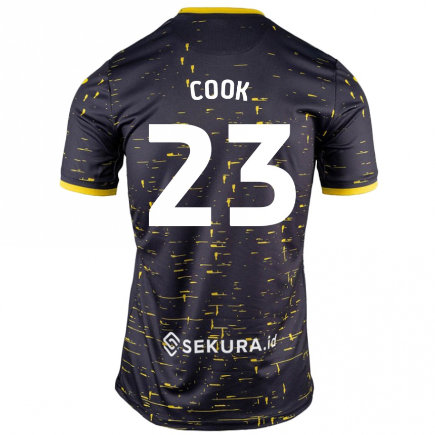 Gyermek Labdarúgás Olivia Cook #23 Fekete Sárga Idegenbeli Jersey 2024/25 Mez Póló Ing