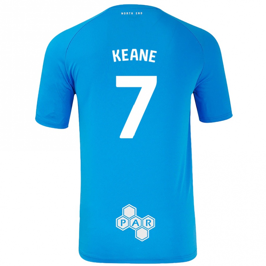 Gyermek Labdarúgás Will Keane #7 Égszínkék Idegenbeli Jersey 2024/25 Mez Póló Ing