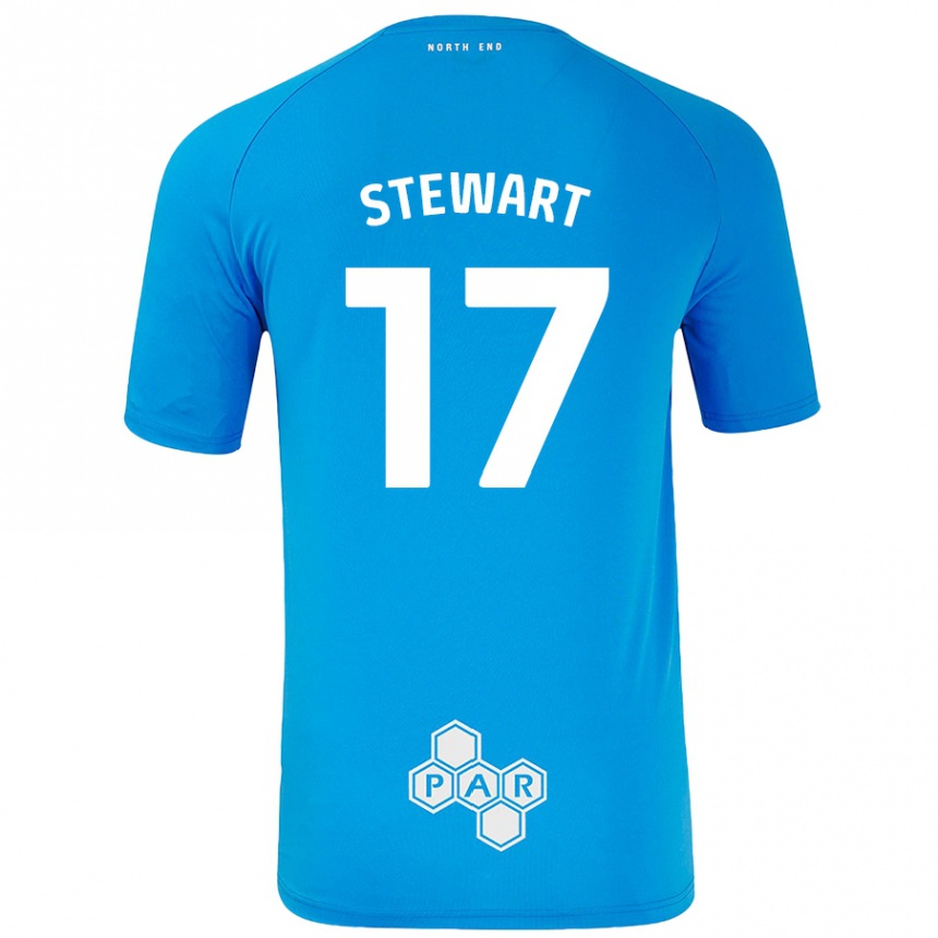 Gyermek Labdarúgás Layton Stewart #17 Égszínkék Idegenbeli Jersey 2024/25 Mez Póló Ing