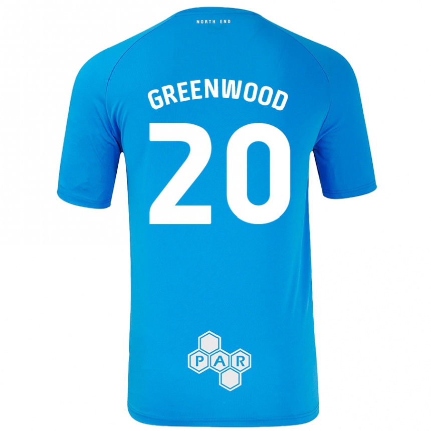 Gyermek Labdarúgás Sam Greenwood #20 Égszínkék Idegenbeli Jersey 2024/25 Mez Póló Ing