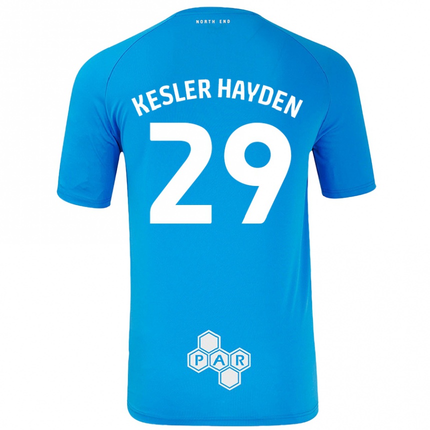 Gyermek Labdarúgás Kaine Kesler-Hayden #29 Égszínkék Idegenbeli Jersey 2024/25 Mez Póló Ing