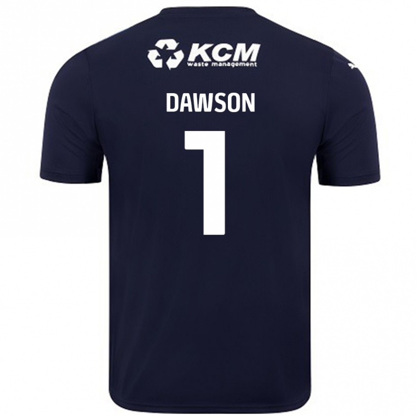 Gyermek Labdarúgás Cameron Dawson #1 Sötétkék Idegenbeli Jersey 2024/25 Mez Póló Ing