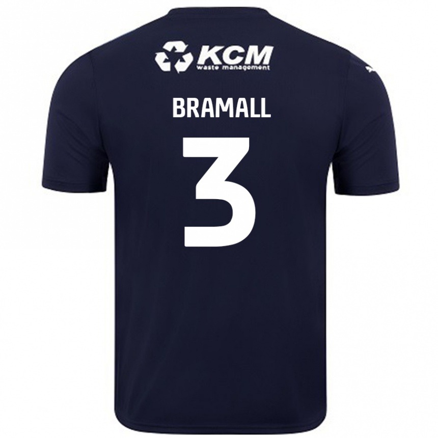 Gyermek Labdarúgás Cohen Bramall #3 Sötétkék Idegenbeli Jersey 2024/25 Mez Póló Ing