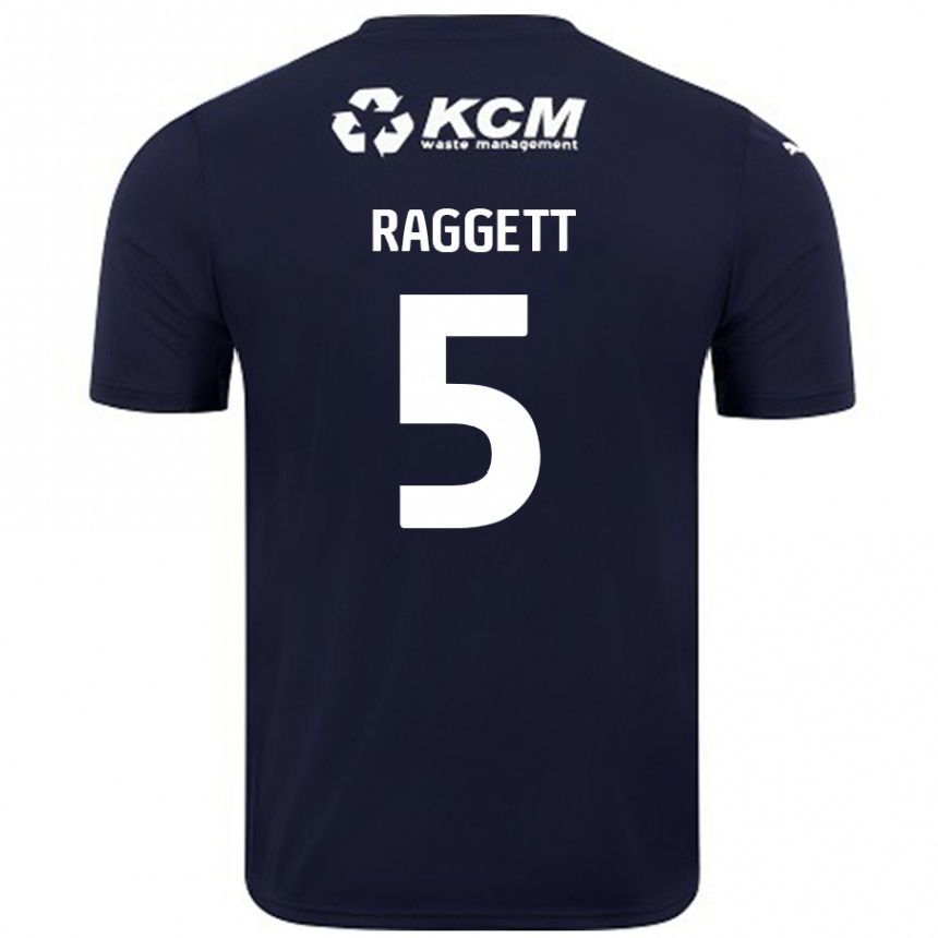 Gyermek Labdarúgás Sean Raggett #5 Sötétkék Idegenbeli Jersey 2024/25 Mez Póló Ing