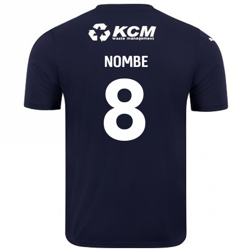 Gyermek Labdarúgás Sam Nombe #8 Sötétkék Idegenbeli Jersey 2024/25 Mez Póló Ing