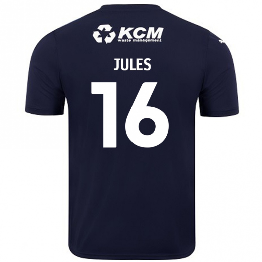 Gyermek Labdarúgás Zak Jules #16 Sötétkék Idegenbeli Jersey 2024/25 Mez Póló Ing