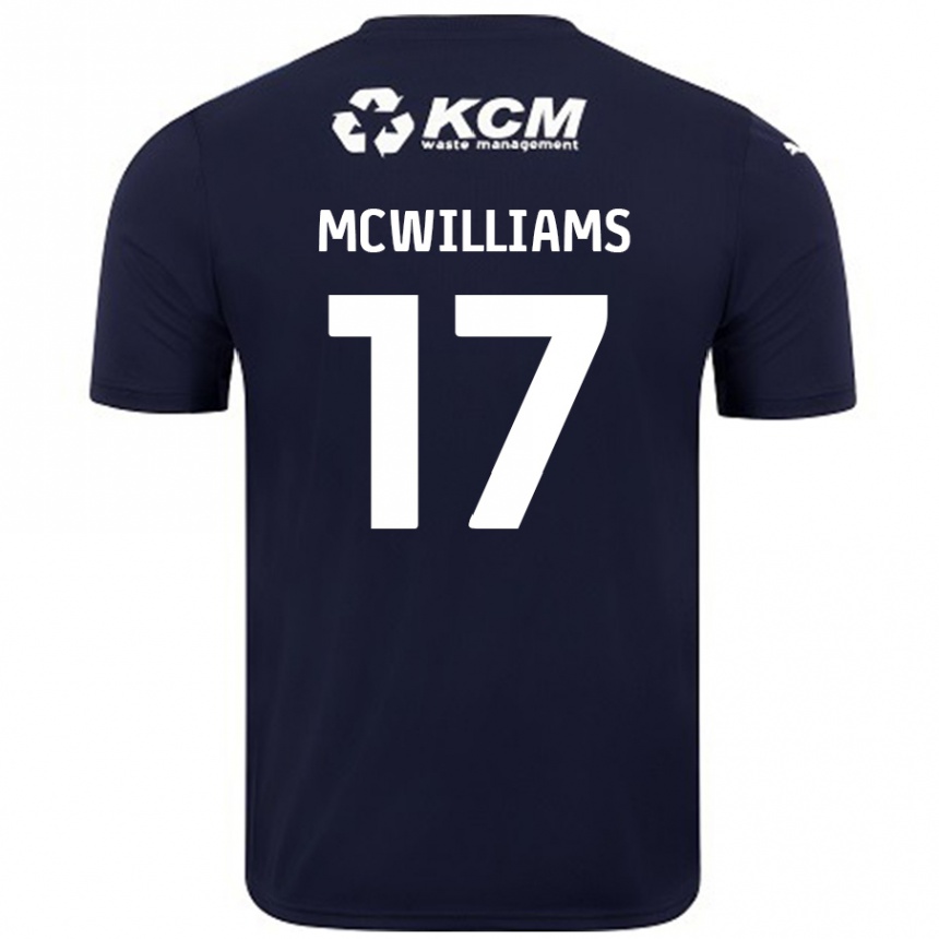 Gyermek Labdarúgás Shaun Mcwilliams #17 Sötétkék Idegenbeli Jersey 2024/25 Mez Póló Ing