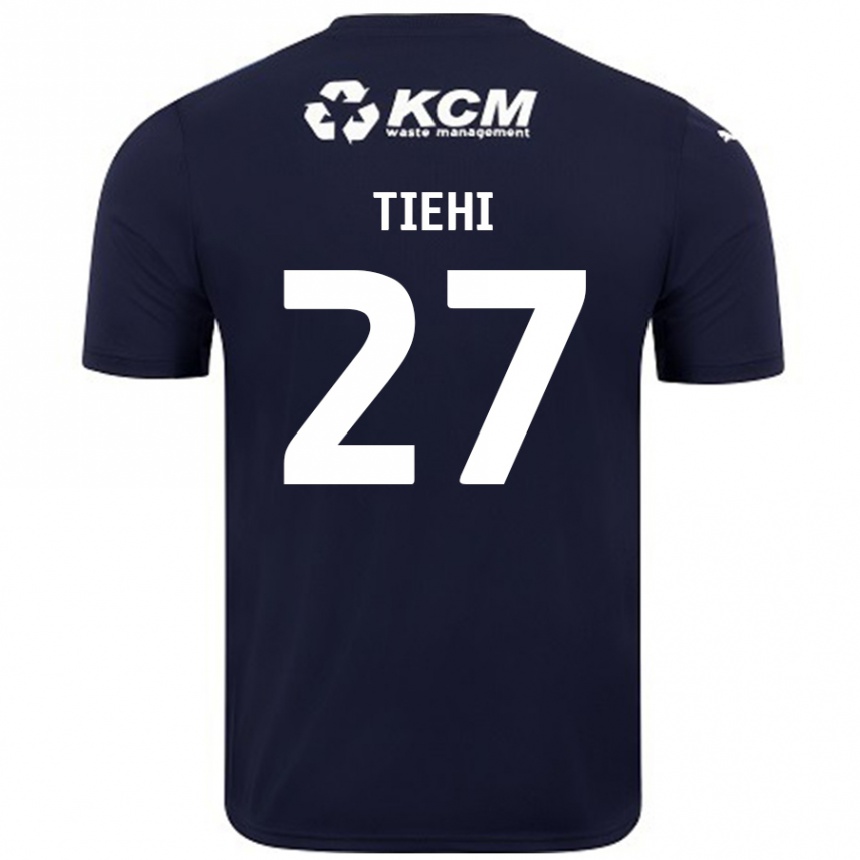 Gyermek Labdarúgás Christ Tiehi #27 Sötétkék Idegenbeli Jersey 2024/25 Mez Póló Ing