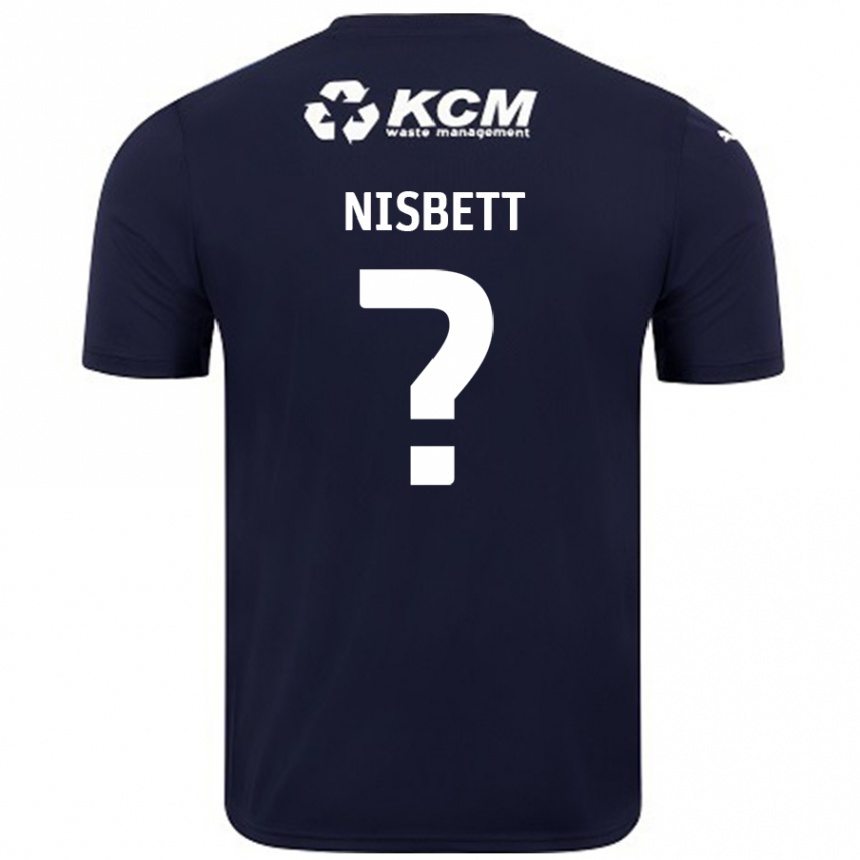 Gyermek Labdarúgás Kanye Nisbett #0 Sötétkék Idegenbeli Jersey 2024/25 Mez Póló Ing