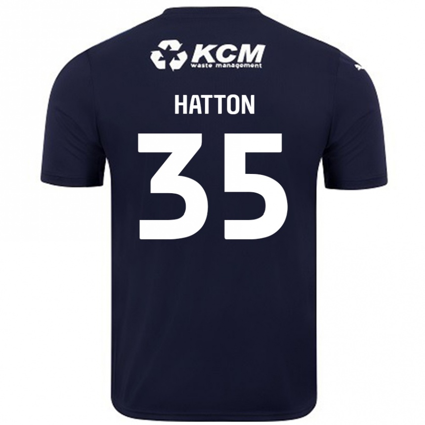 Gyermek Labdarúgás Ben Hatton #35 Sötétkék Idegenbeli Jersey 2024/25 Mez Póló Ing