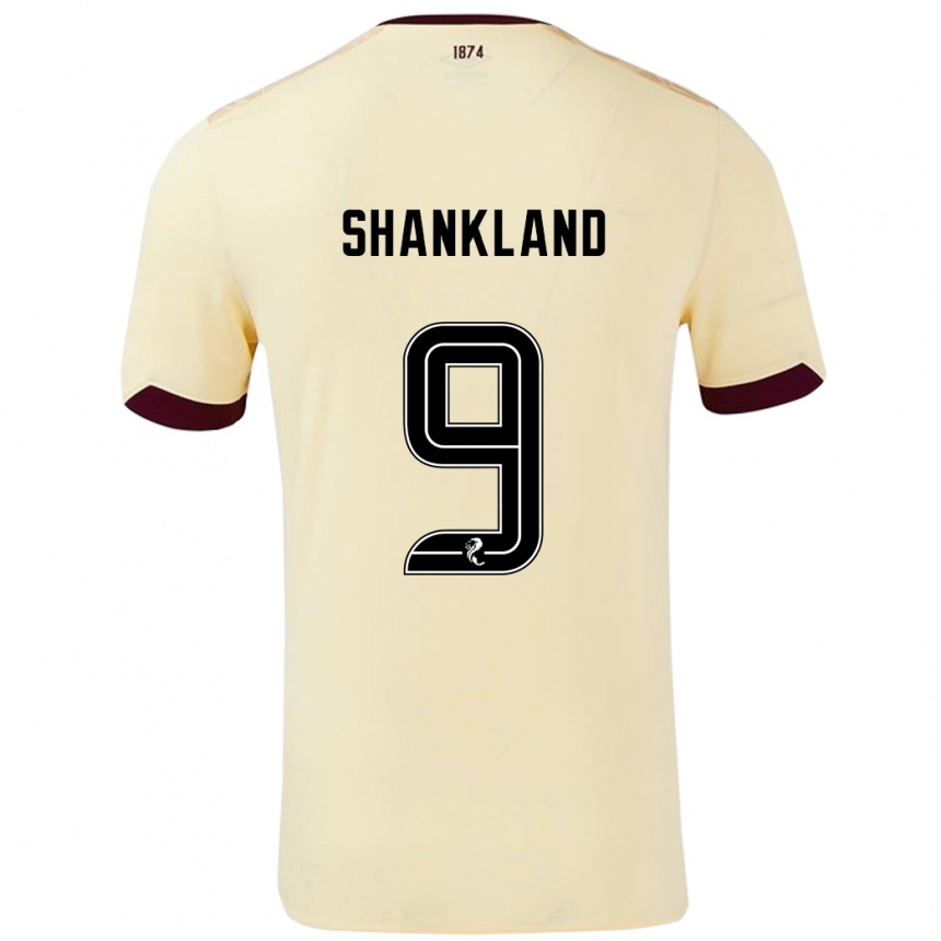 Gyermek Labdarúgás Lawrence Shankland #9 Krémes Bordó Idegenbeli Jersey 2024/25 Mez Póló Ing