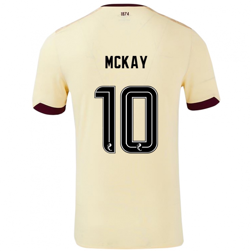 Gyermek Labdarúgás Barrie Mckay #10 Krémes Bordó Idegenbeli Jersey 2024/25 Mez Póló Ing