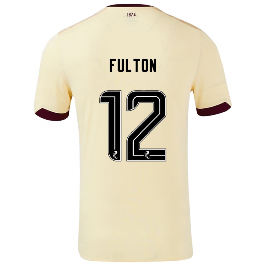 Gyermek Labdarúgás Ryan Fulton #12 Krémes Bordó Idegenbeli Jersey 2024/25 Mez Póló Ing